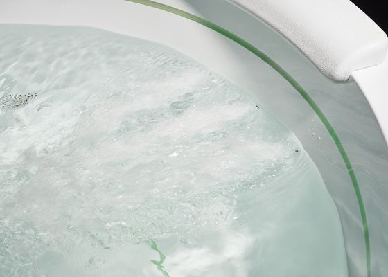 D1600mm Круглая массажная ванна с двумя внутренними светодиодными лентами Скрытая пузырьковая ванна - Подходит для 3 человек для небольших помещений